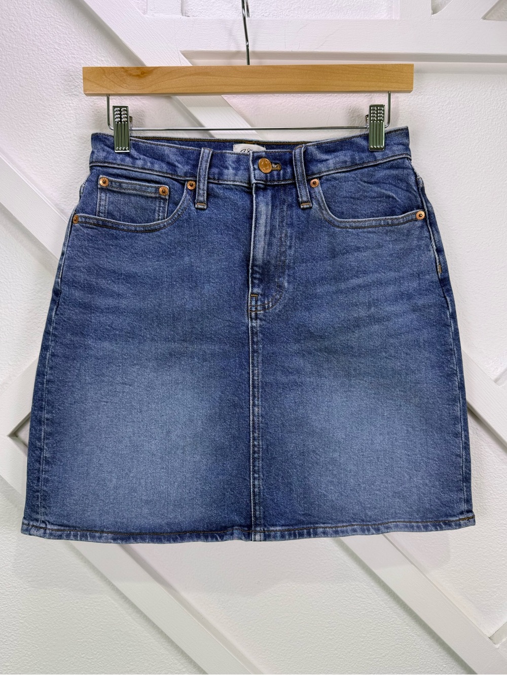 J.Crew Denim Mini Skirt Women’s 25 Blue High Rise Stretch Jean Skirt Classic